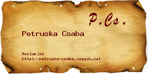 Petruska Csaba névjegykártya